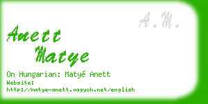 anett matye business card